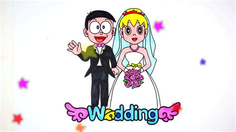 Nobita Shizuka In The Wedding Draw And Color Doraemon