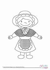 Welsh Colouring Coloring Pages Girl St Wales David Kids Saint Activity Crafts Activities Popular Girls sketch template