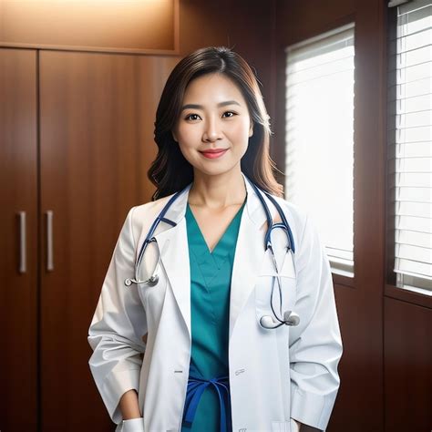 Premium Ai Image Portrait Photo Of Beautiful Asian Female Doctor