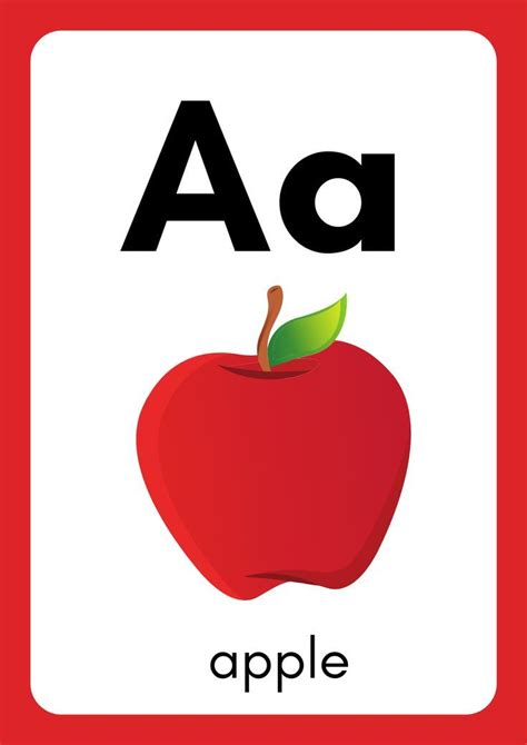 apple printable flash cards alphabet flash cards printable