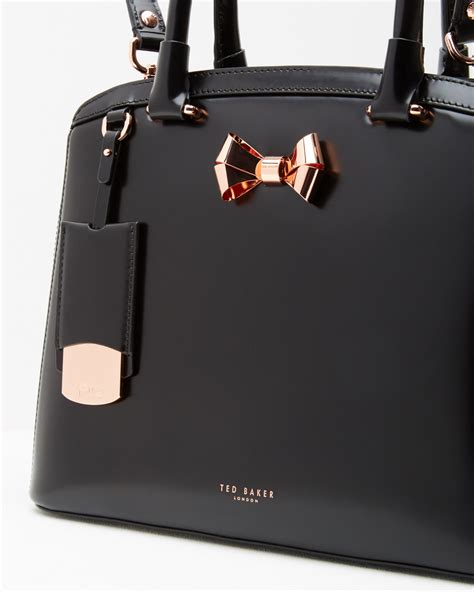 ted baker bow detail leather large tote bag  black lyst