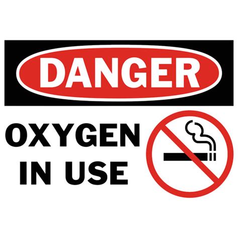 danger oxygen   safety sign