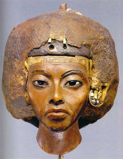 bust   ancient egyptian queen tiye    egyptian museum