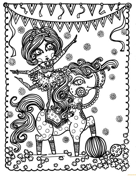 girl  horse circus show coloring page  coloring pages