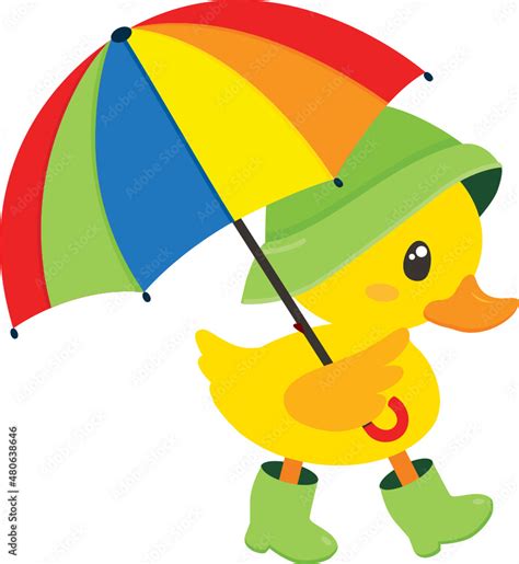 clipart duck  umbrella