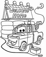 Mater Tow Welcome Coloring Cars Color Movie Printable Cartoon sketch template