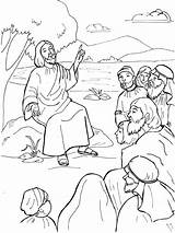 Sermon Preaching Disciples Talking Beatitudes Montagna Discorso Story Malvorlagen Bibel Agung Beatitudini Biblekids sketch template