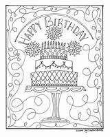 Birthday Coloring Happy Pages Cake Printable Book Colouring Sheets Wishes Card Cute Clipart Cakes Shopkins Fathers Kids sketch template