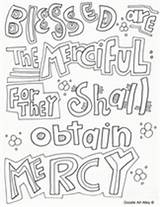 Blessed Merciful Beatitudes sketch template