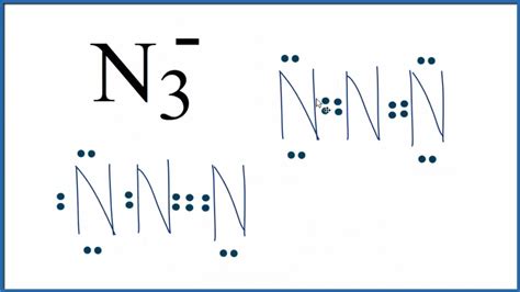 lewis structure for n3 azide ion youtube