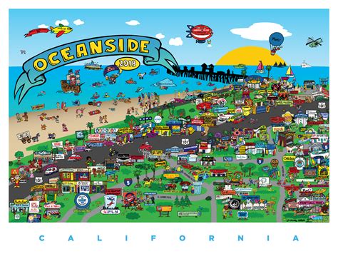 oceanside maps  illustrated map capturing  essence  oceanside