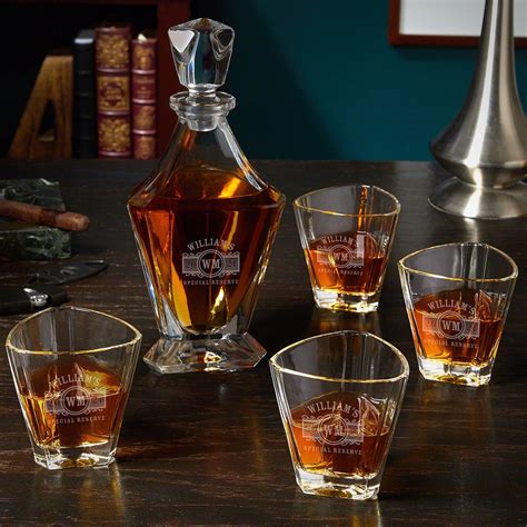 Marquee Engraved Bishop Euclid Liquor Decanter Set Ts For Etsy