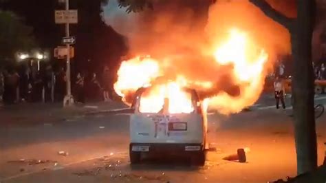 Symbol Of N Y C Unrest A Burning Police Car The New York Times