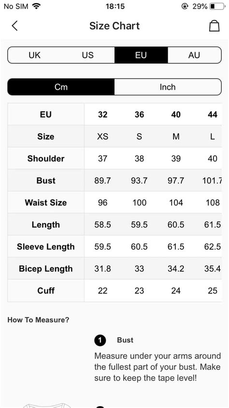 shein sizing guide   find   fit