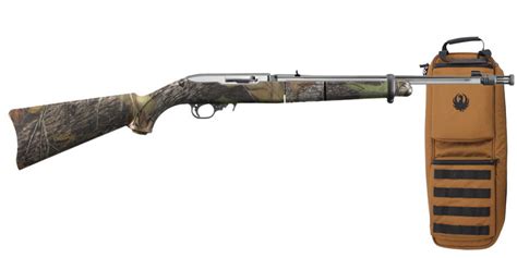 ruger  takedown  lr stainless autoloading rifle  mossy oak camo stock sportsmans