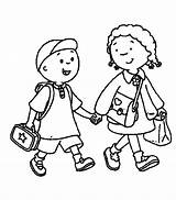 Clipart Brother School Sister Children Coloring Pages Sisters Siblings Baby Drawing Big Brothers Going Walking Back Cliparts Child Color Printable sketch template