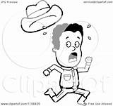 Scared Cowboy Running Clipart Cartoon Vector Coloring Thoman Cory Outlined Royalty Collc0121 sketch template