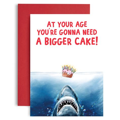 buy you re gonna need a bigger cake funny shark jaws card funny