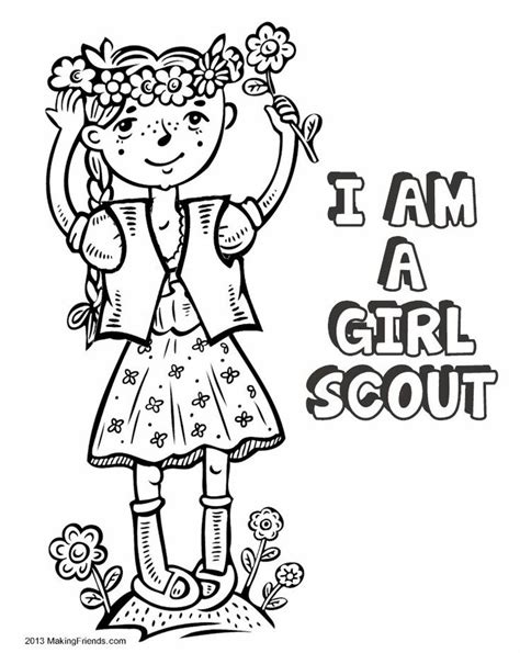 girl scout coloring sheets images  pinterest coloring