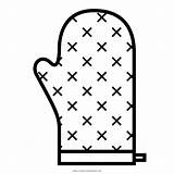 Oven Coloring Mitt sketch template