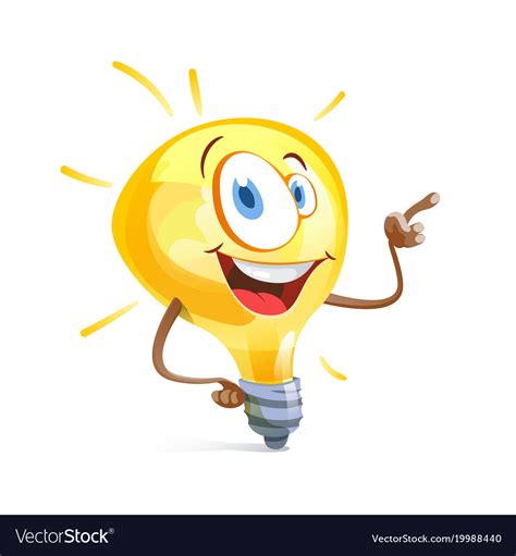 funny idea lamp turn   points   vector image