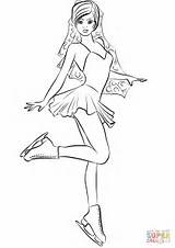 Coloring Skating Pages Ice Figure Ballerina Printable Drawing Color Search Work sketch template