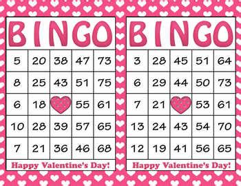 pink white hearts valentines day bingo  printable bingo cards vn
