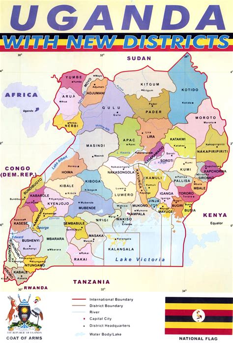 detailed political map  uganda uganda detailed political map images