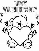 Coloring Pages Valentine Printable Valentines Kids Color Pdf Cute Bear Heart Simple Family 2021 Friends Teddy Grandparents Hearts Perfect Little sketch template