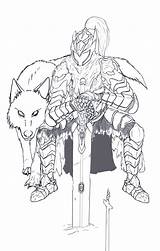 Souls Dark Artorias Sif Lineart Coloring Pages Deviantart Drawings Knight Manga Anime Template sketch template