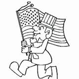 Flag Coloring Carrying Man Pages Memorial Patriotic American Surfnetkids Printable sketch template