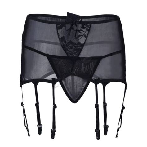 plus size lace womens sock garter belt high waisted suspender g string lingerie ebay