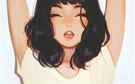 ax04 girl smile ilya kuvshinov illustration art wallpaper