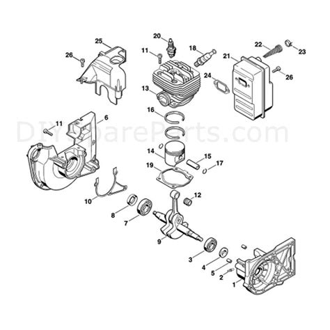 stihl ts  disc cutter ts parts diagram  crankcase