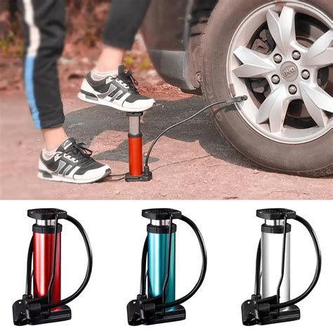 buy bike foot activated floor pump  gauge mini portable cycle air pump bike
