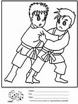 Coloring Karate Pages Judo Kids Eating Worksheets Print Clipart Fitness Healthy Children Library Comments Visit Olympics sketch template