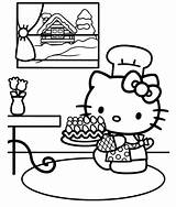 Kitty Hello Coloring Pages Printable Print Chef Colouring Size sketch template