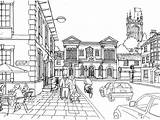 Coloring Pages Street York City Architecture Cityscape Skyline Color Adults Scene Getcolorings Colorin Getdrawings Printable Highest Print Colorings sketch template