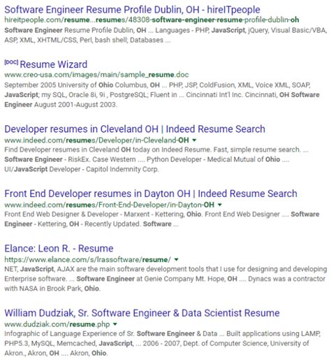 google resume search   state
