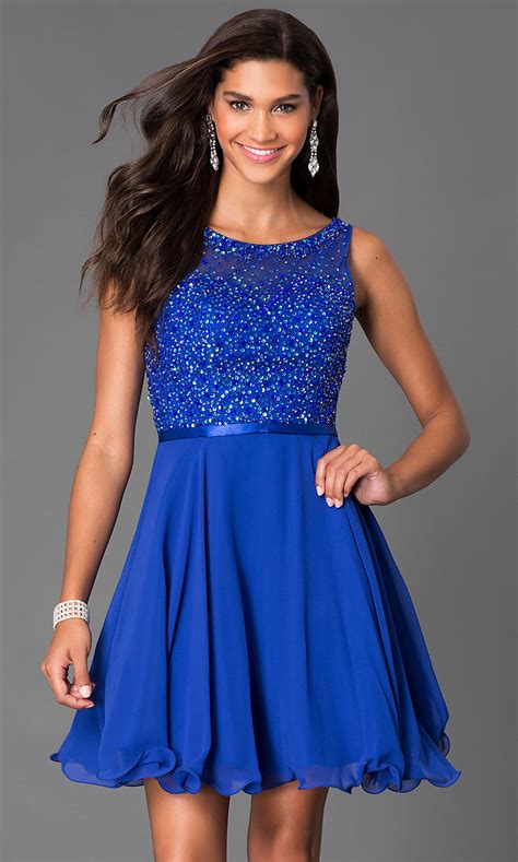 Short A Line Sequin Prom Dress Promgirl