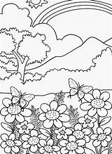 Coloring Nature Pages Scenes Adults Popular sketch template