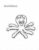 Octopus Coloring Pages Printable Animals Kids Ocean Cartoon Animal Printables Colouring Stencils Printthistoday Cute Templates Stencil Clipart Preschoolers Library Water sketch template