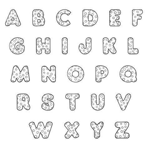 polka dot printable alphabet letters coloring home