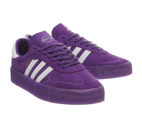 adidas samba rose trainers purple white gold metallic elizabeth tfl sneaker damen