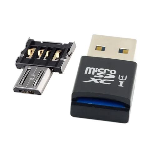 cy mini size usb   micro sd sdxc tf card reader  micro usb pin otg adapter  tablet