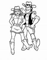 Dance Coloring Cowgirl Ten Doing Step Color sketch template