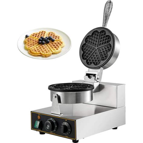 Vevor 110v Commercial Waffle Maker 5pcs Nonstick 1200w Temperature And