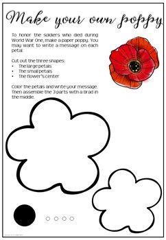 remembrance day  poppy template   rechts virtual classroom