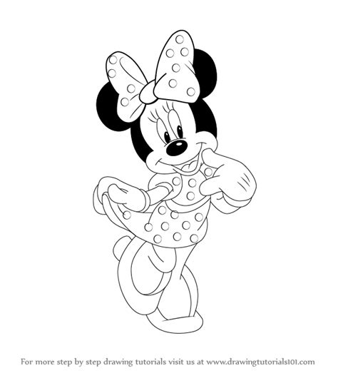draw minnie mouse minnie mouse step  step