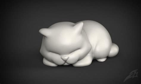 cute sleepy cat for 3d print stl 3d model 3d printable cgtrader